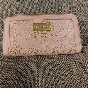 Betsey Johnson Pink and Metallic Gold Wallet